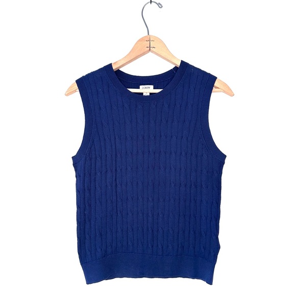 J. Crew Sweaters - J. Crew Navy Blue Cable Knit Sweater Vest Size Small